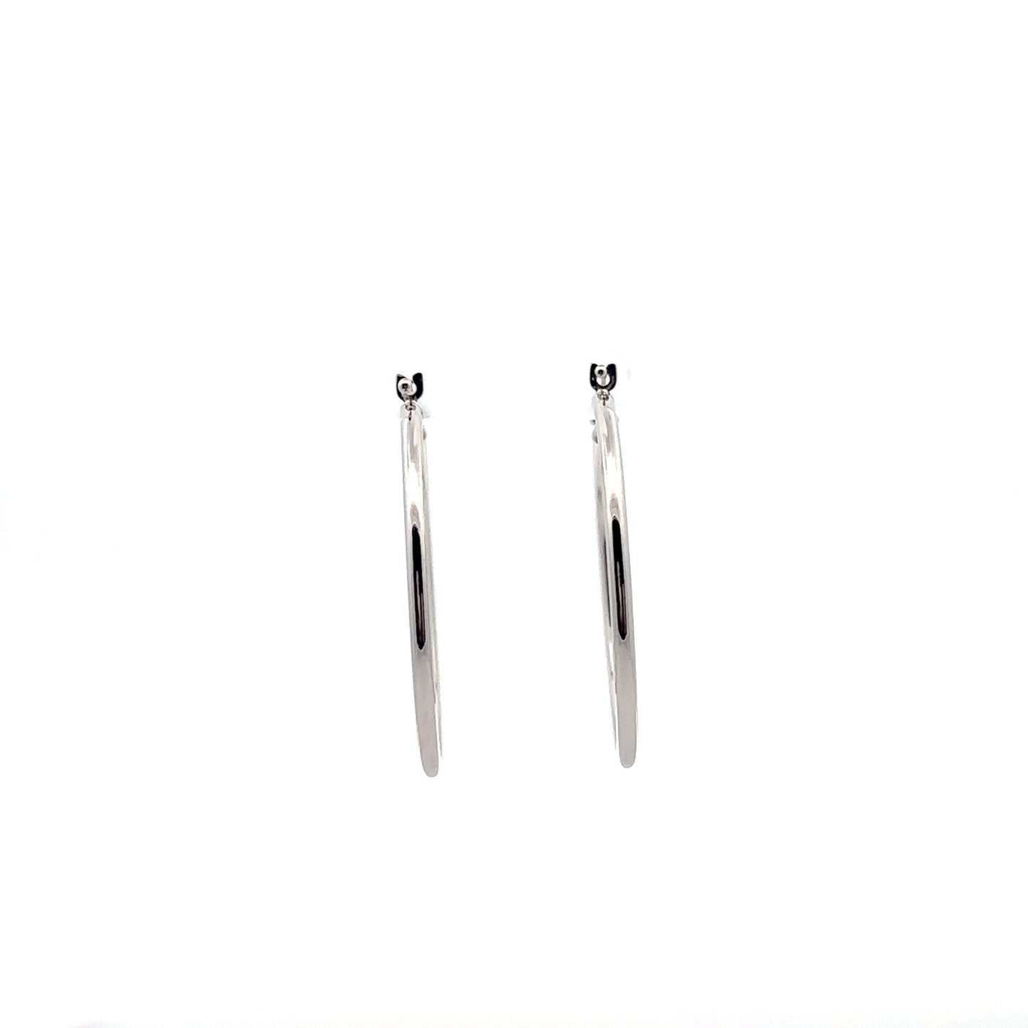 18K White Gold Earrings Hoops Loops 1.78 grams - Rafant