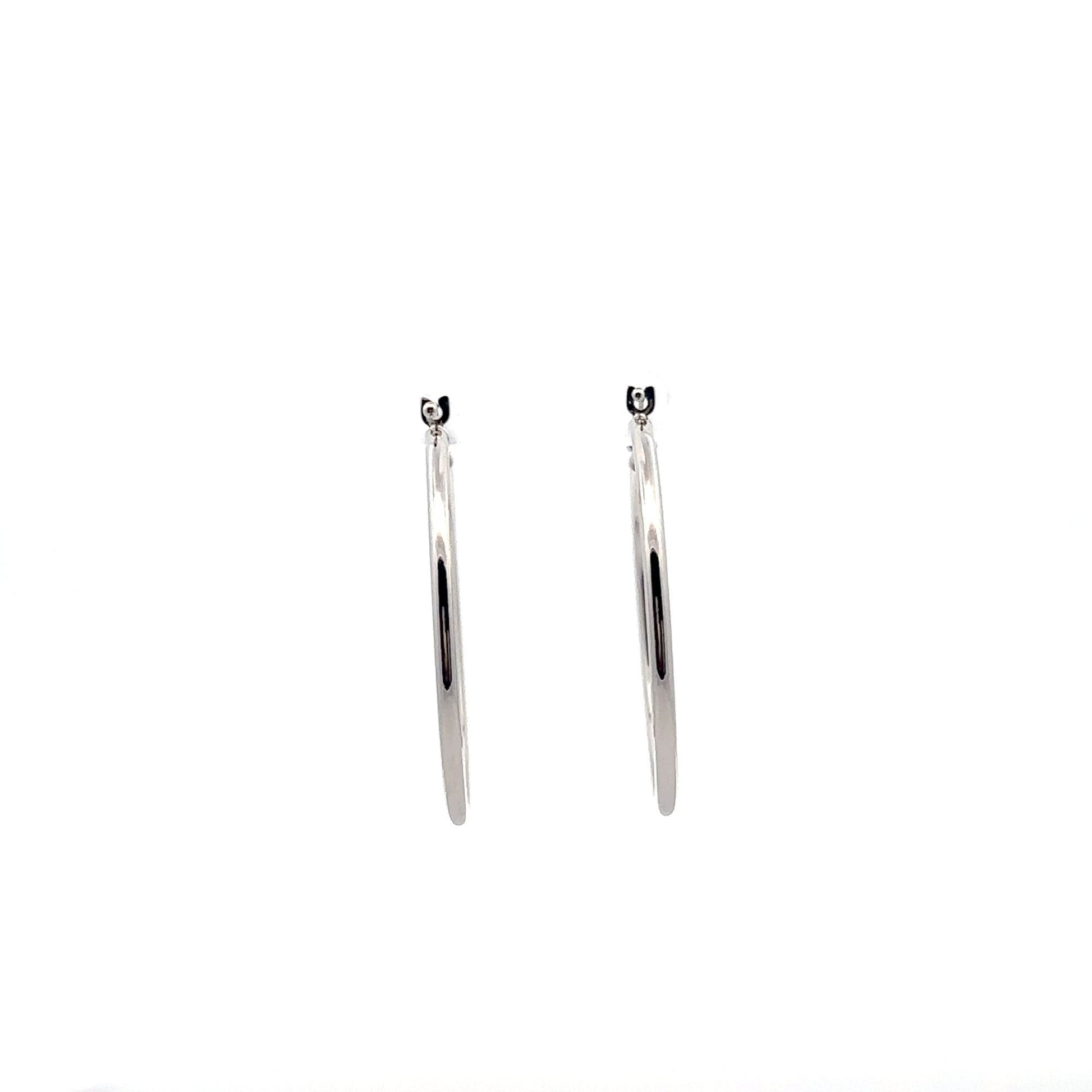 18K White Gold Earrings Hoops Loops 1.78 grams - Rafant