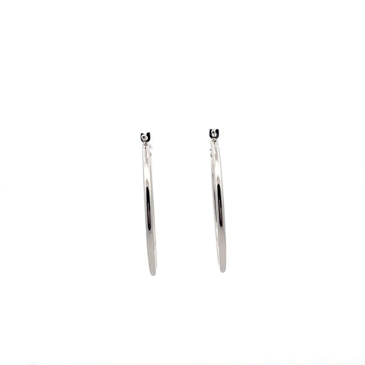 18K White Gold Earrings Hoops Loops 1.78 grams - Rafant