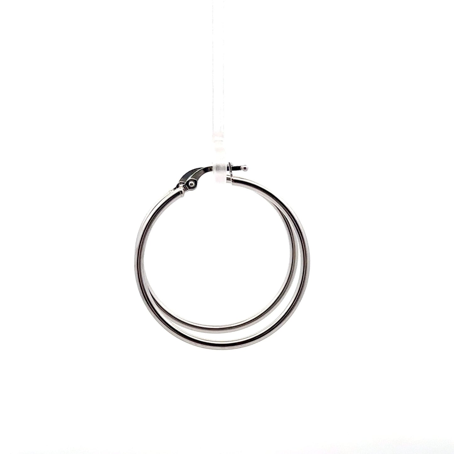 18K White Gold Earrings Hoops Loops 1.78 grams - Rafant
