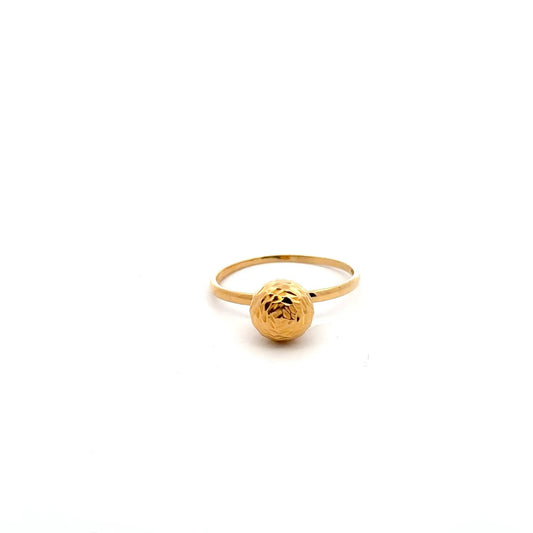 18K Gold Ring Ball Women Size 8.25 - Rafant