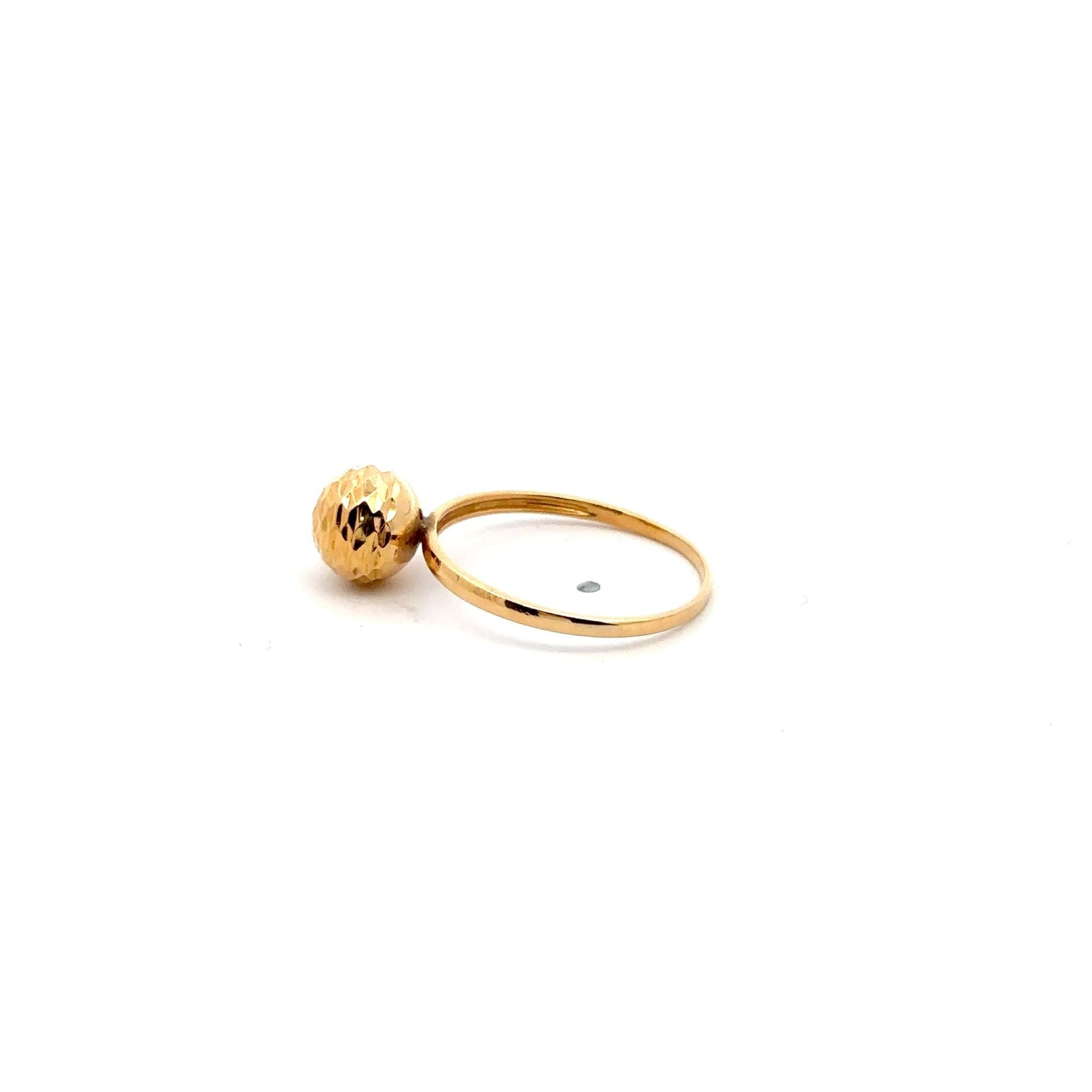 18K Gold Ring Ball Women Size 8.25 - Rafant