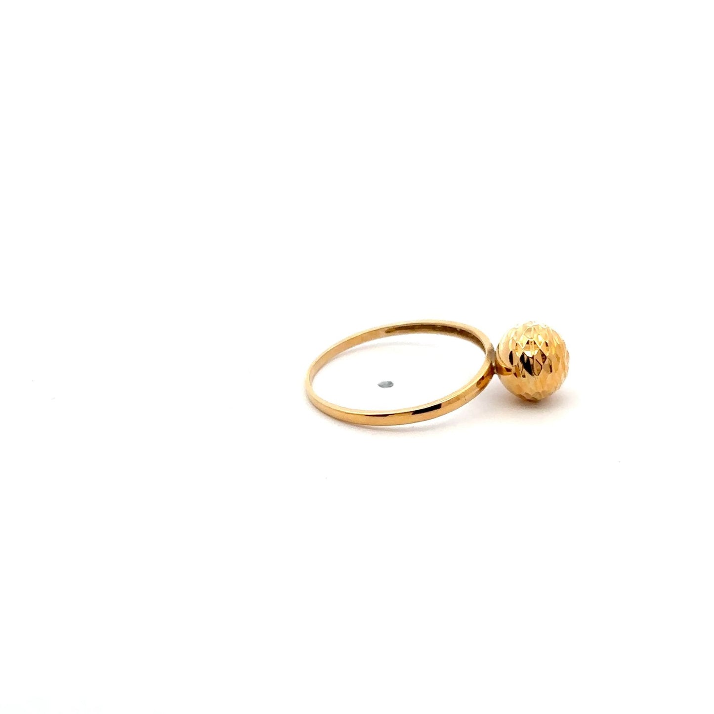 18K Gold Ring Ball Women Size 8.25 - Rafant