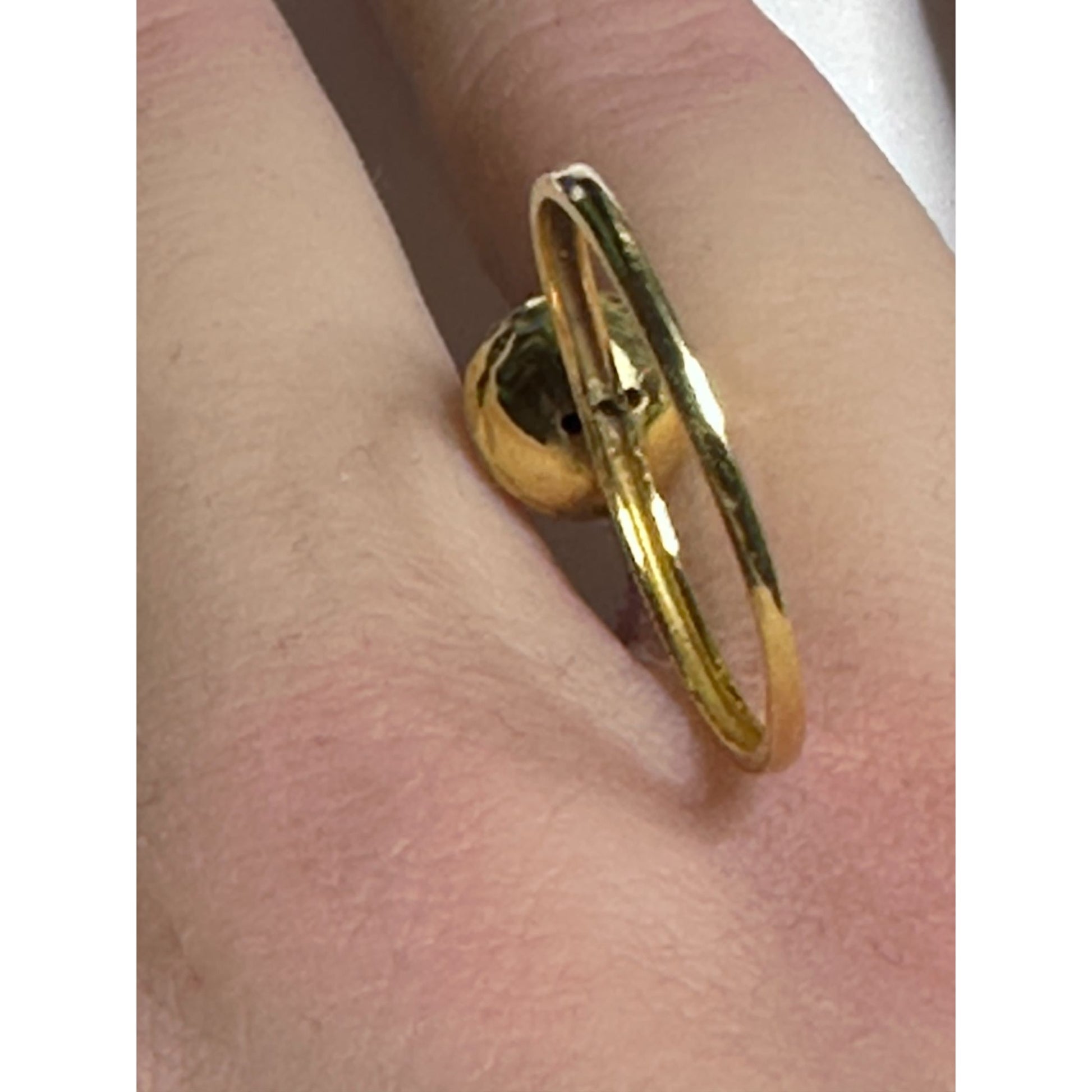 18K Gold Ring Ball Women Size 8.25 - Rafant