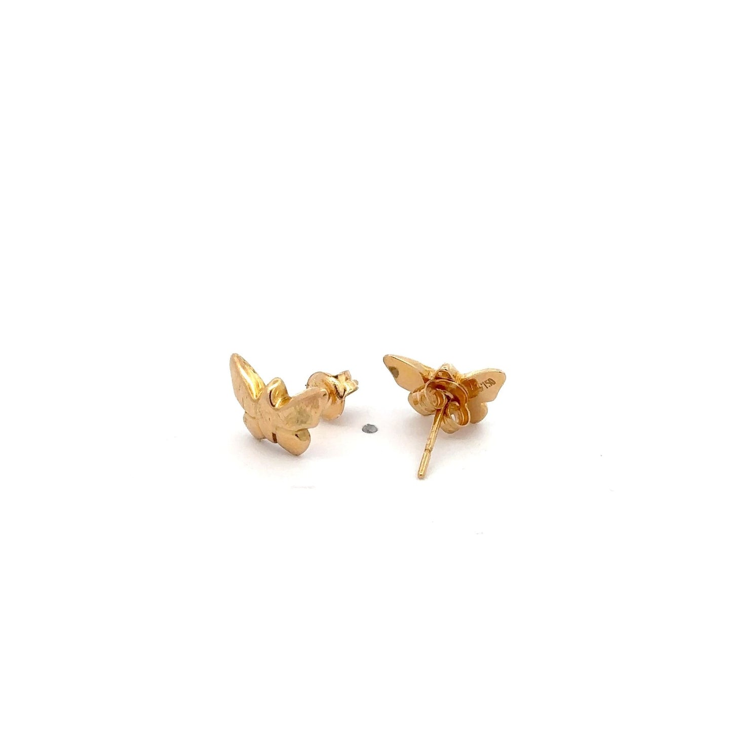 18K Gold Earrings Stud Butterfly - Rafant