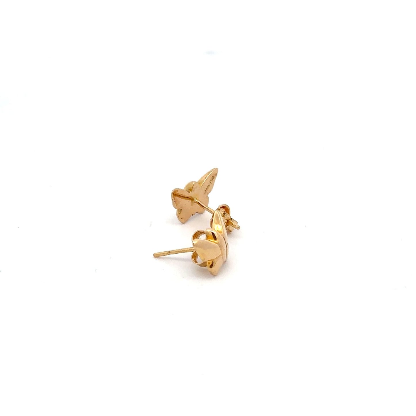 18K Gold Earrings Stud Butterfly - Rafant