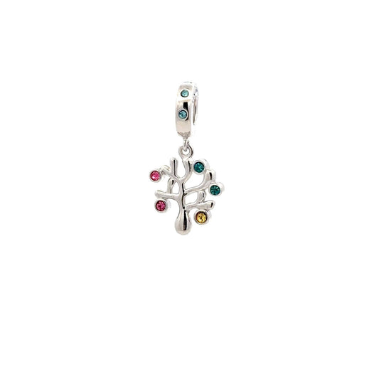 925 Sterling Silver Charm Tree of Life Multicolor Dangle For Charm Bracelet Necklace - Rafant