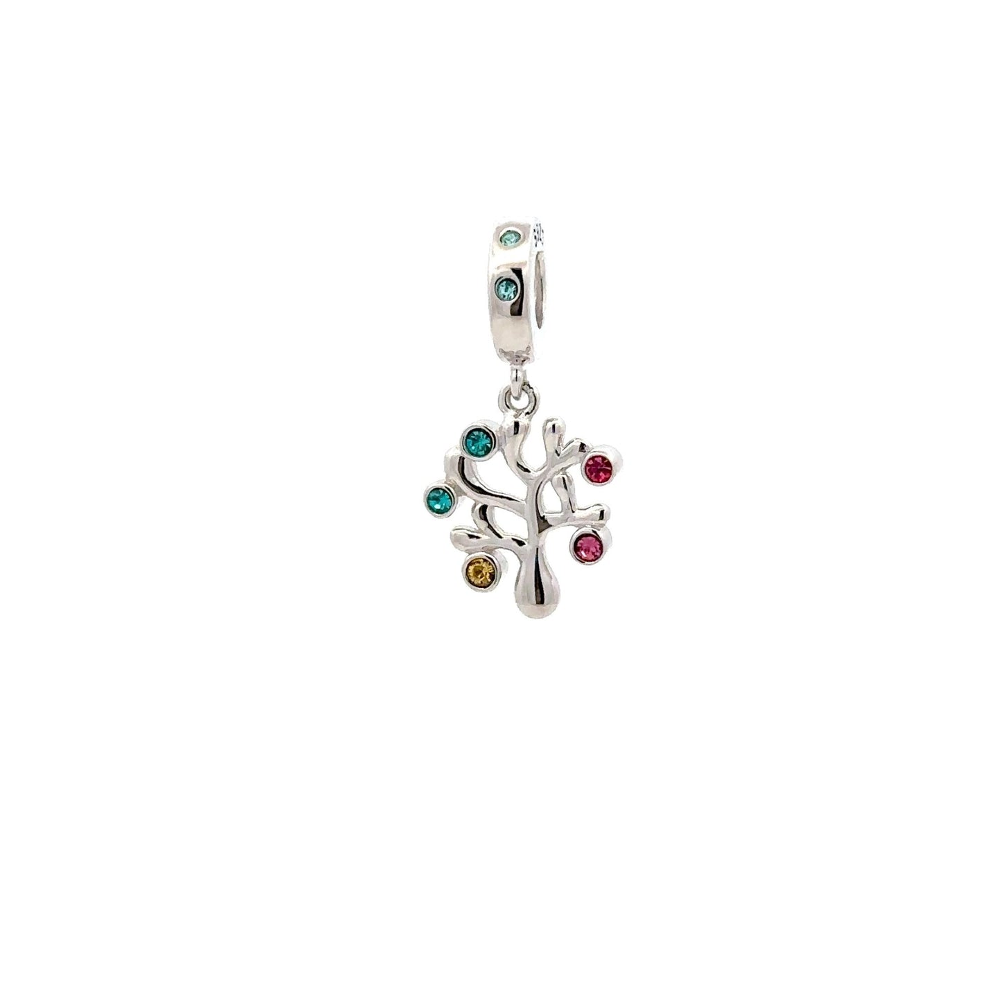 925 Sterling Silver Charm Tree of Life Multicolor Dangle For Charm Bracelet Necklace - Rafant