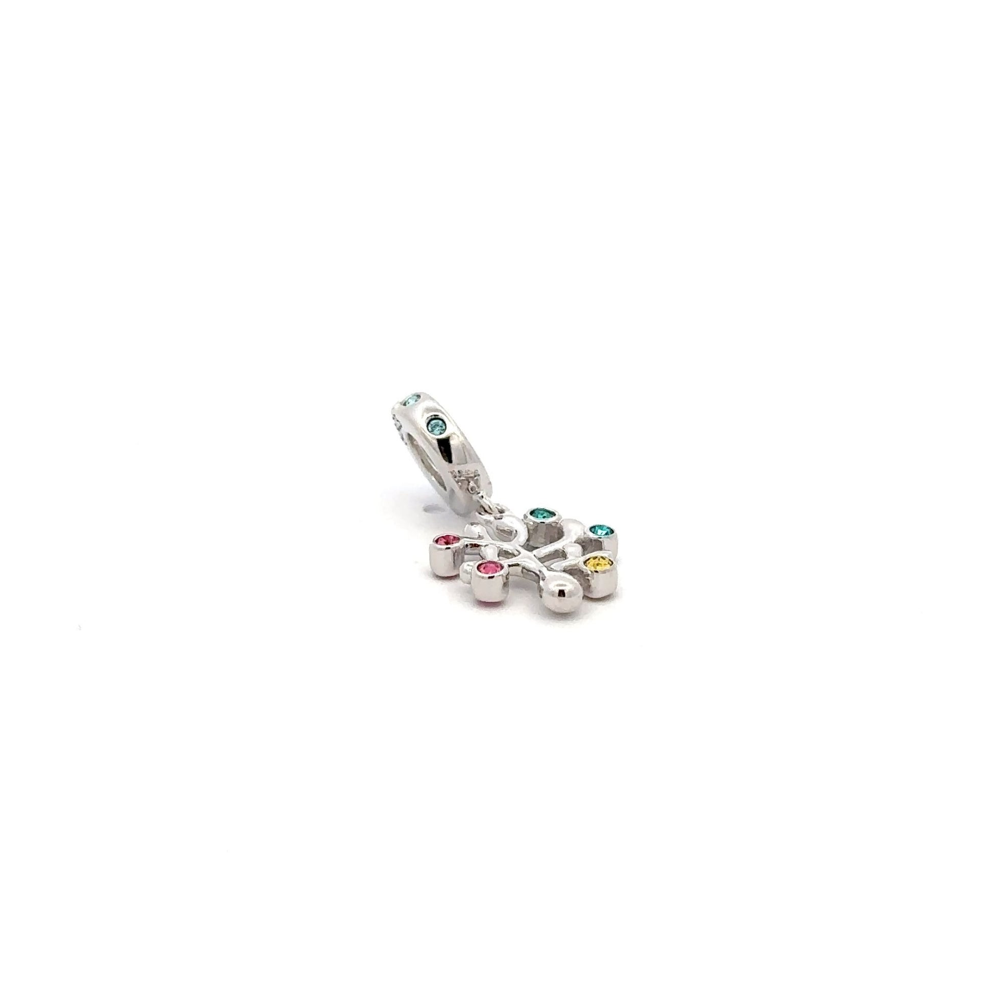 925 Sterling Silver Charm Tree of Life Multicolor Dangle For Charm Bracelet Necklace - Rafant