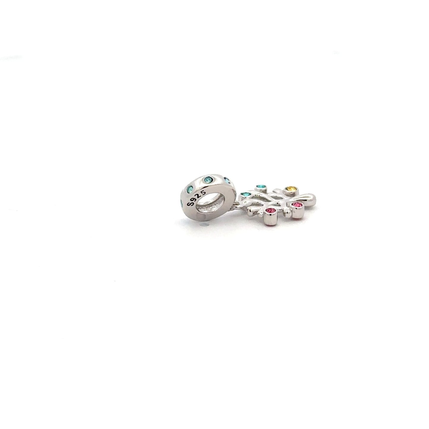 925 Sterling Silver Charm Tree of Life Multicolor Dangle For Charm Bracelet Necklace - Rafant
