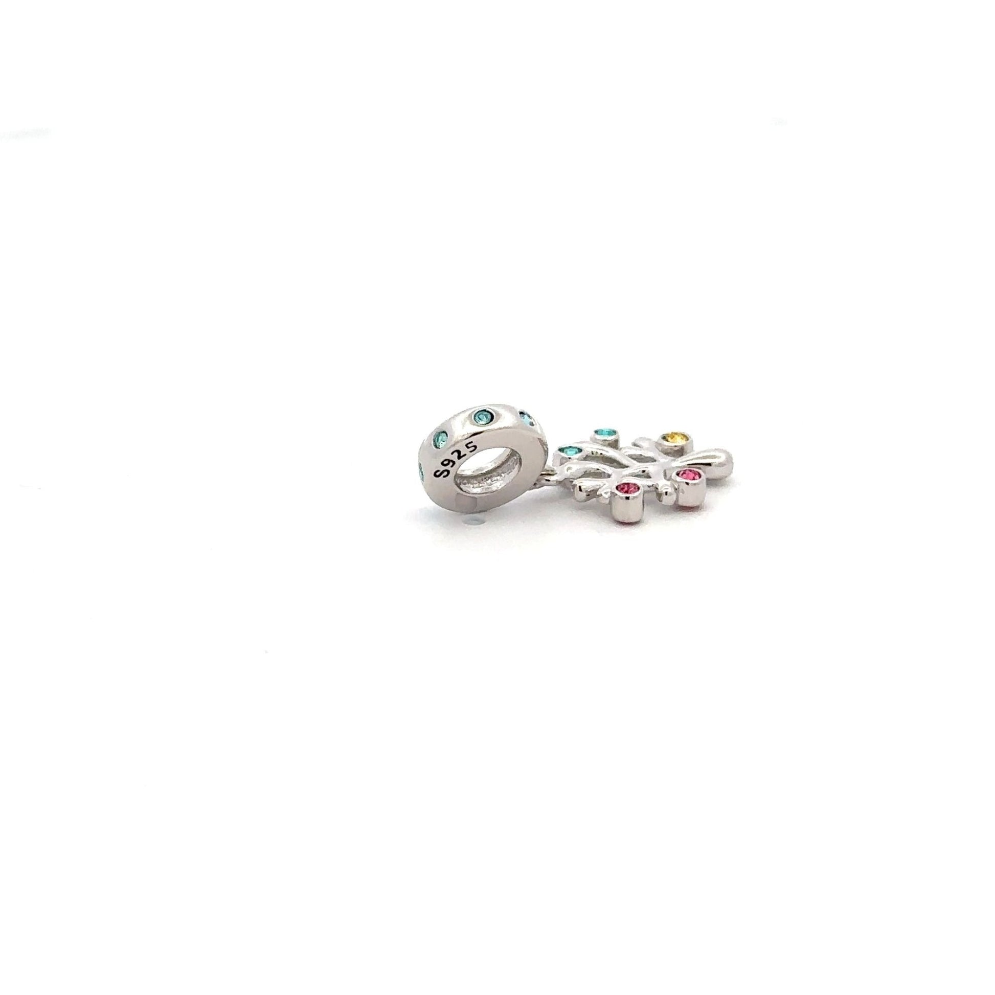925 Sterling Silver Charm Tree of Life Multicolor Dangle For Charm Bracelet Necklace - Rafant