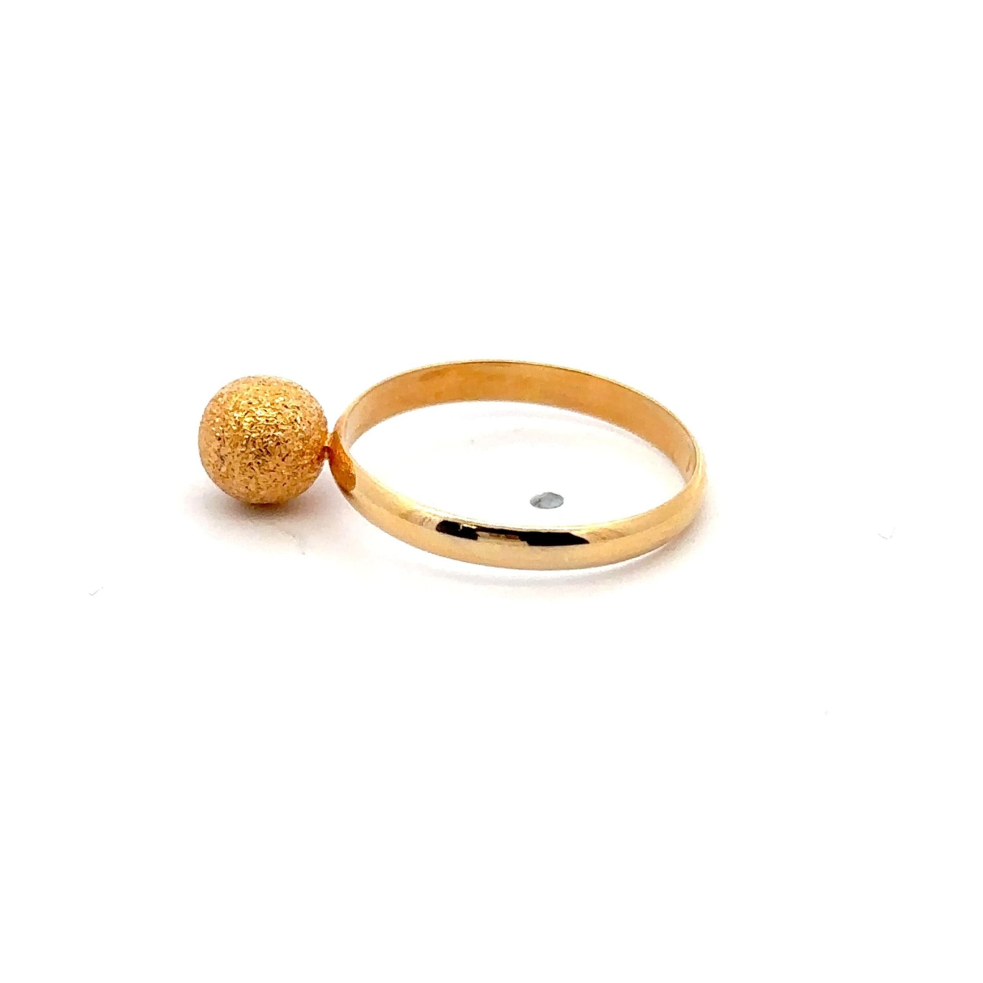 18K Gold Ring Ball s Size 5.75 - Rafant
