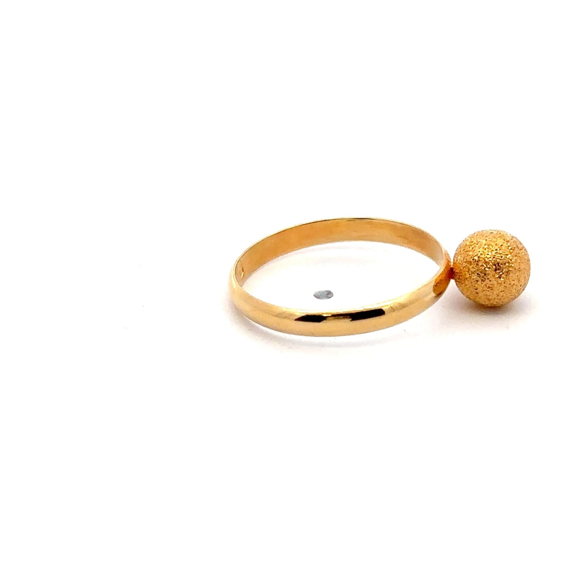 18K Gold Ring Ball s Size 5.75 - Rafant