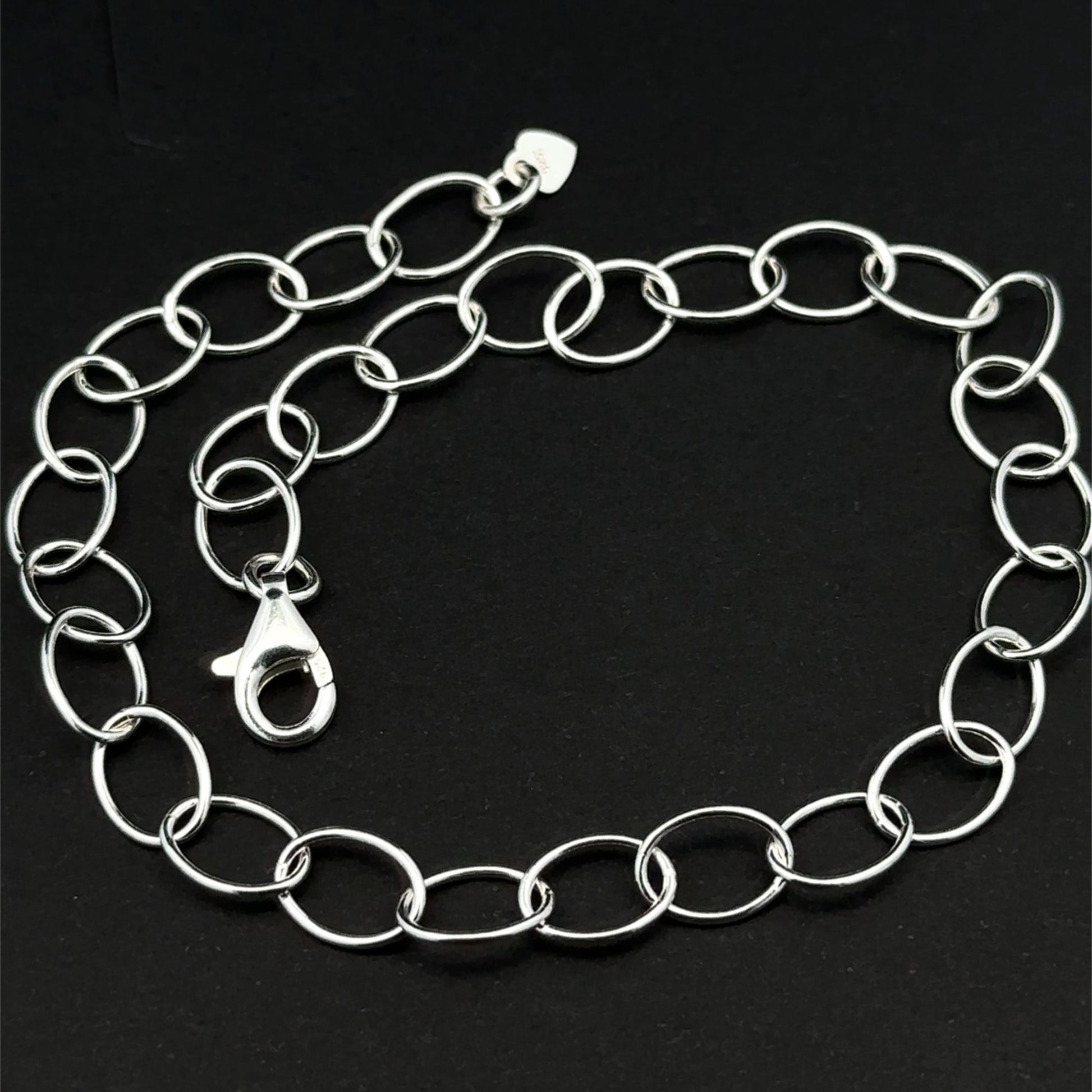 925 Sterling Silver Cable Interchangeable Charm Bracelet, Build Your Own Custom Jewelry Base Up to S8" - Rafant