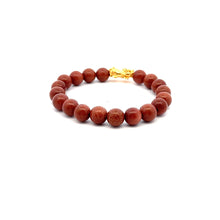 Load image into Gallery viewer, 24K Gold Piyao Pixiu Lucky Charm Bracelet Gemstones Goldstones 8mm Size 5 1/4 inches
