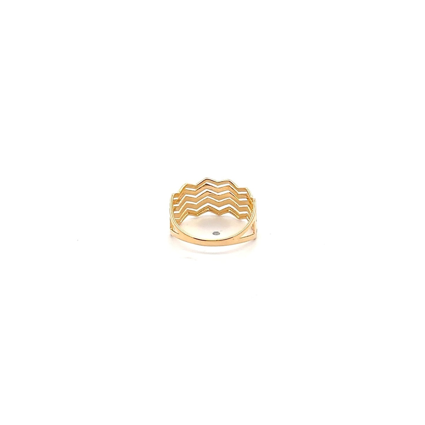 18K Gold Ring Wave Size 6 - Rafant