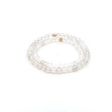 Load image into Gallery viewer, Moonstone &amp; Clear Quartz Gemstone Stretch Bracelet with 14K Gold Accent Bead Handmade

