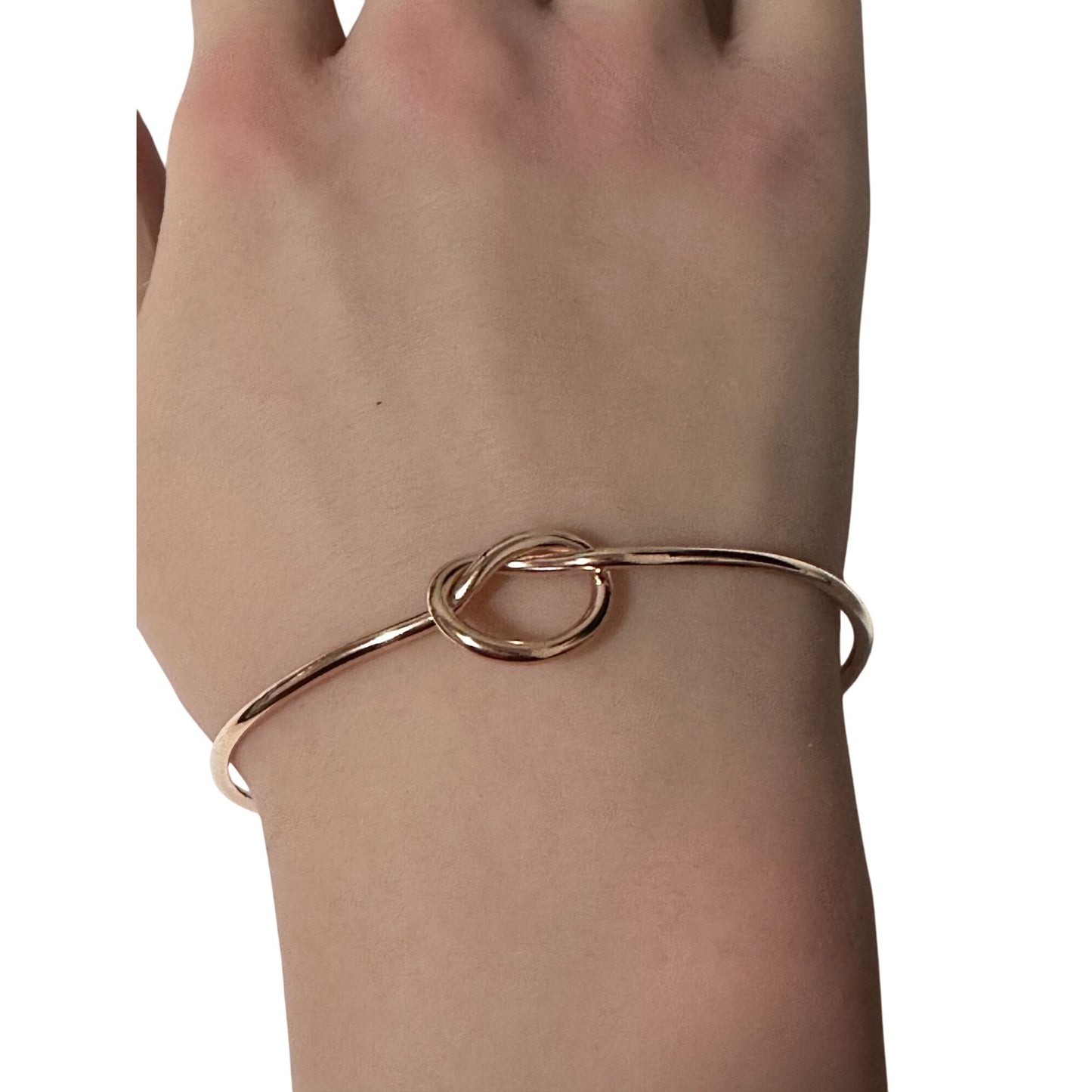 925 Sterling Silver Cuff Bangle Bracelet Size 6.25 inches Center Knot - Rafant