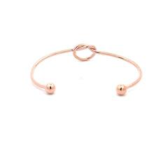 Load image into Gallery viewer, 925 Sterling Silver Cuff Bangle Bracelet Size 6.25 inches Center Knot
