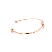 Load image into Gallery viewer, 925 Sterling Silver Cuff Bangle Bracelet Size 6.25 inches Center Knot
