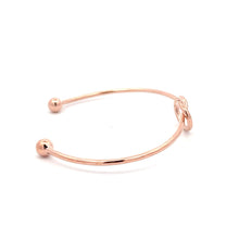Load image into Gallery viewer, 925 Sterling Silver Cuff Bangle Bracelet Size 6.25 inches Center Knot
