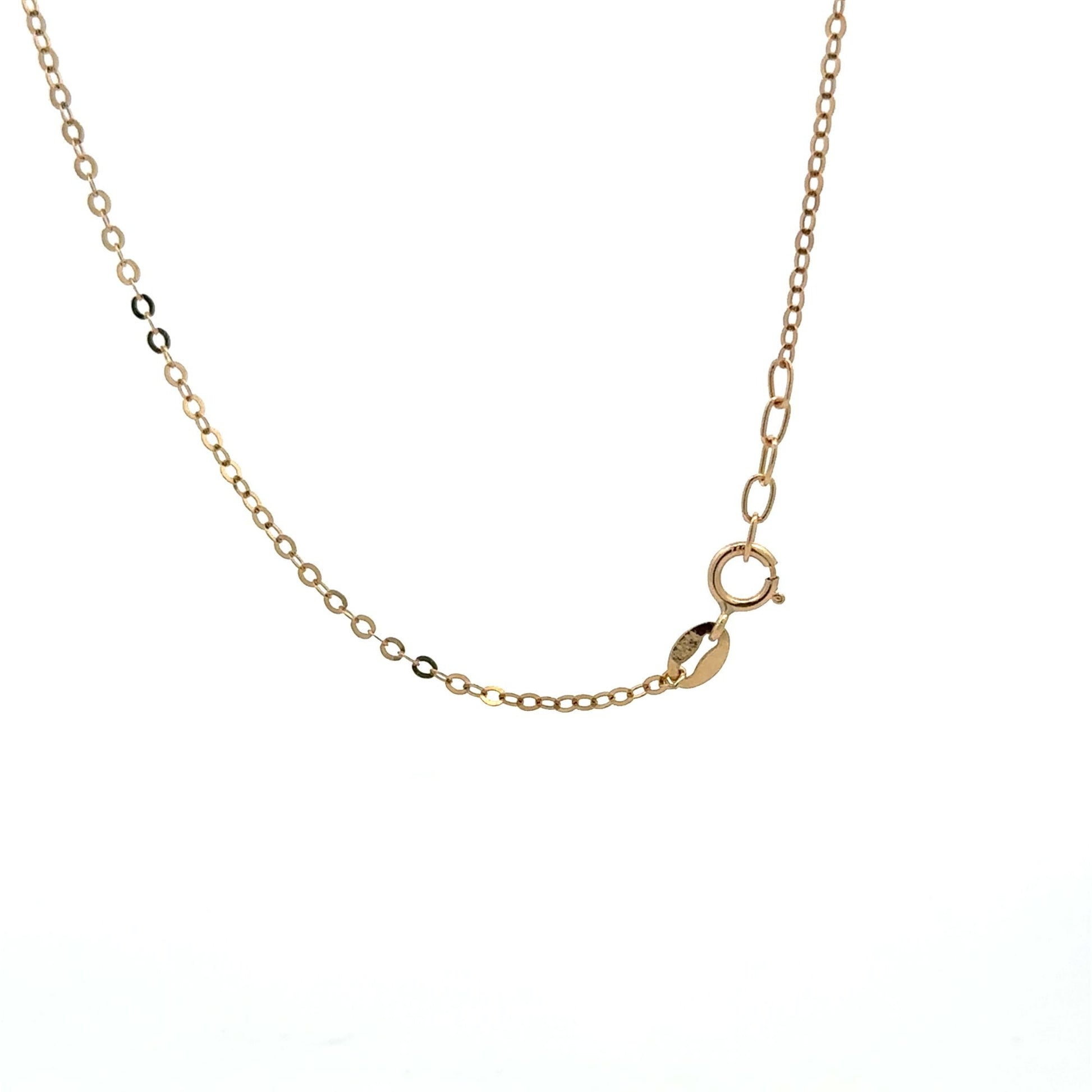 18K Gold Necklace 17.75 inches Heart Charm 3.23 grams - Rafant