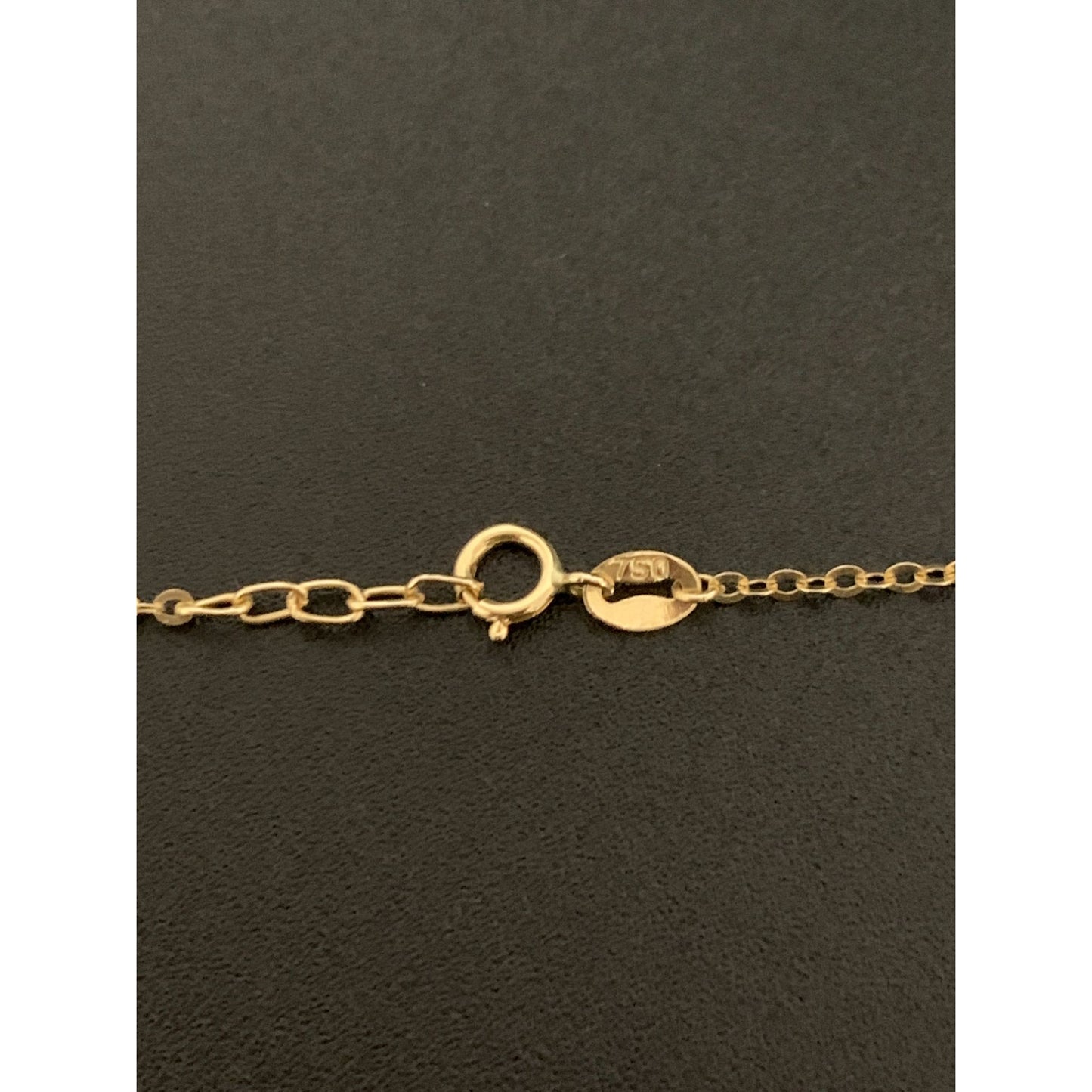 18K Gold Necklace 17.75 inches Heart Charm 3.23 grams - Rafant