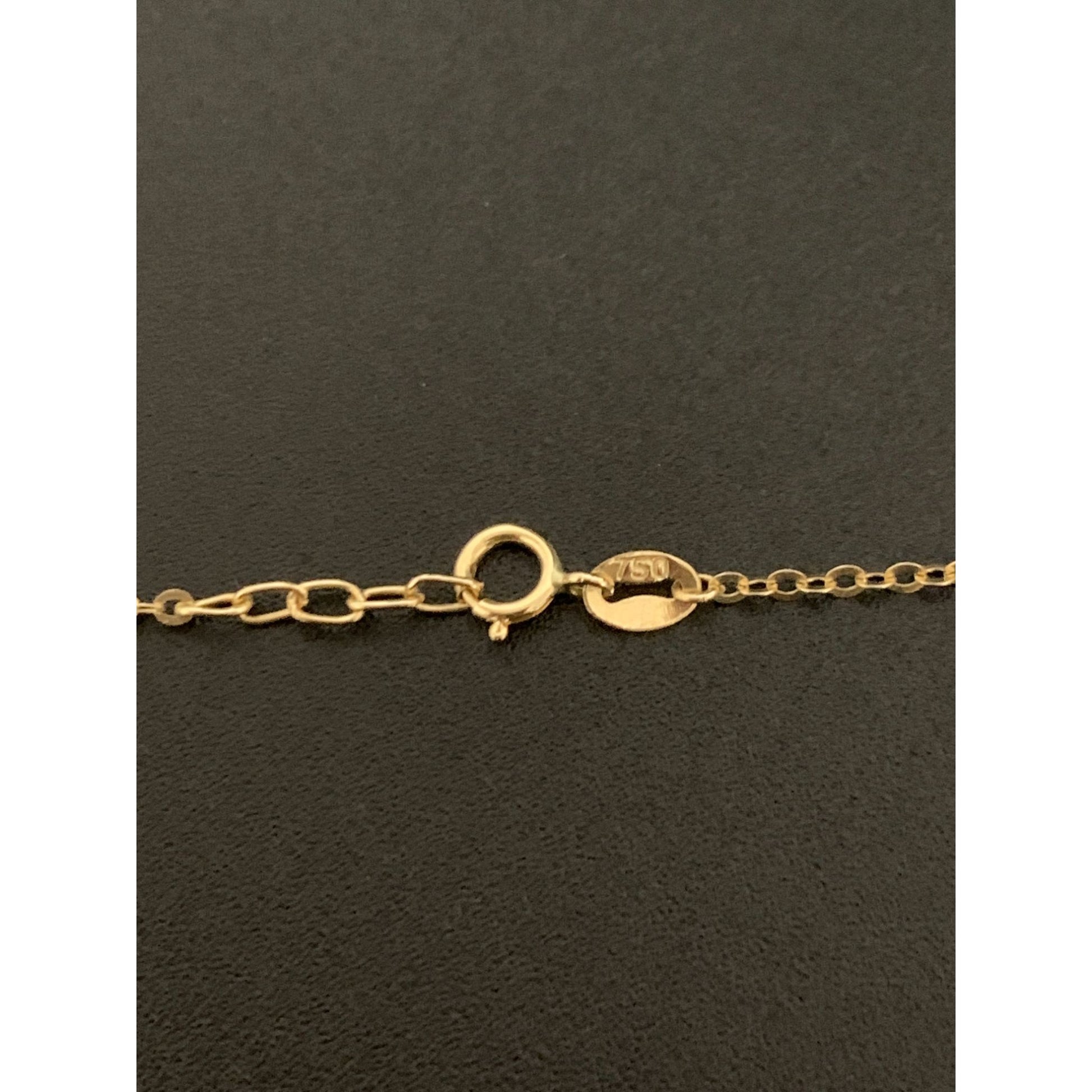 18K Gold Necklace 17.75 inches Heart Charm 3.23 grams - Rafant