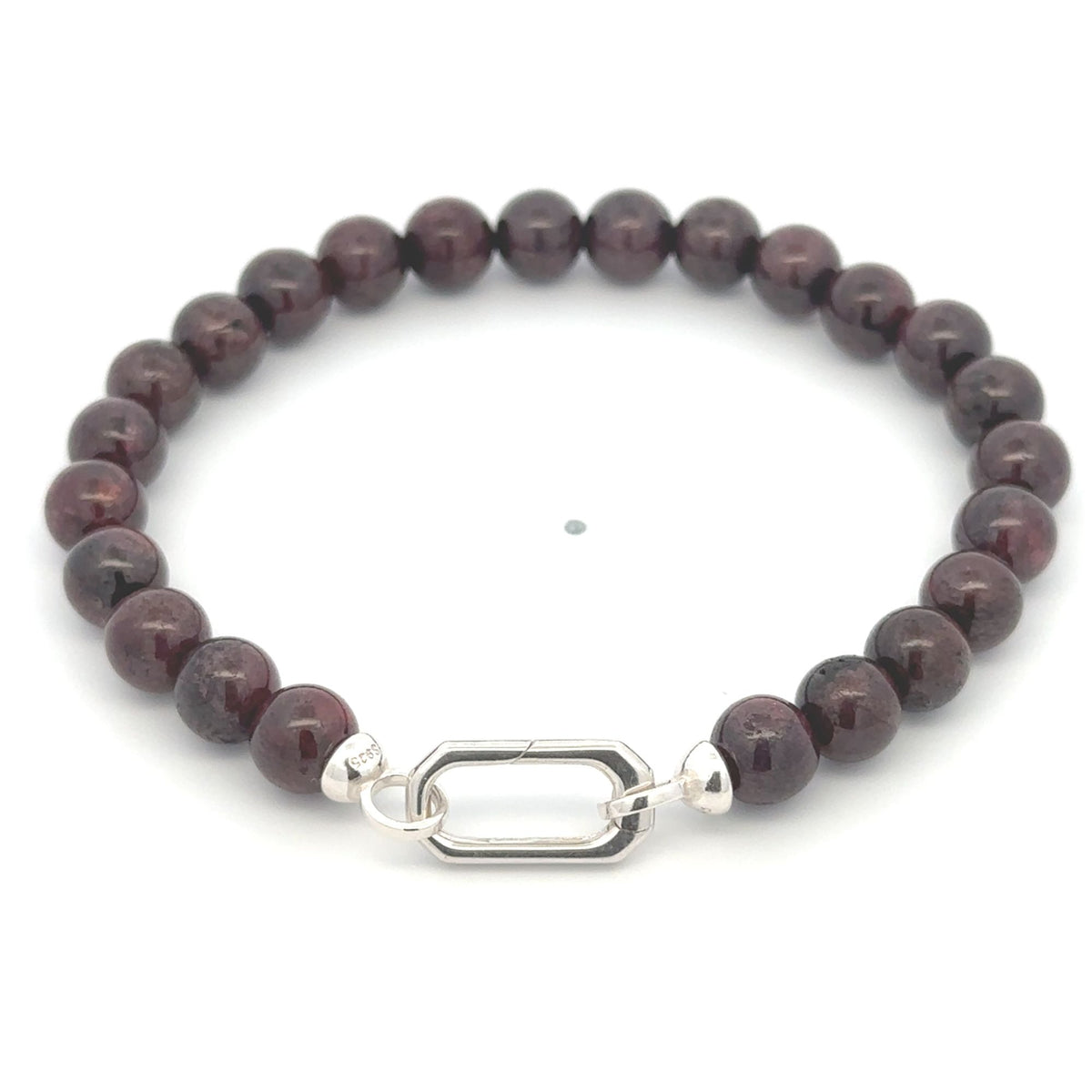 Sterling Silver Modular Gemstone Bracelet Natural Amethyst Lapis Tiger Eye Garnet Onyx Detachable Gate Clasp Charm Holder