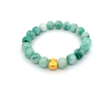 Load image into Gallery viewer, 24K Gold Money Bag Lucky Charm Bracelet Gemstones Natural Sky Mountain Jade - Rafant
