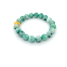 Load image into Gallery viewer, 24K Gold Money Bag Lucky Charm Bracelet Gemstones Natural Sky Mountain Jade - Rafant
