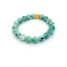 Load image into Gallery viewer, 24K Gold Money Bag Lucky Charm Bracelet Gemstones Natural Sky Mountain Jade - Rafant
