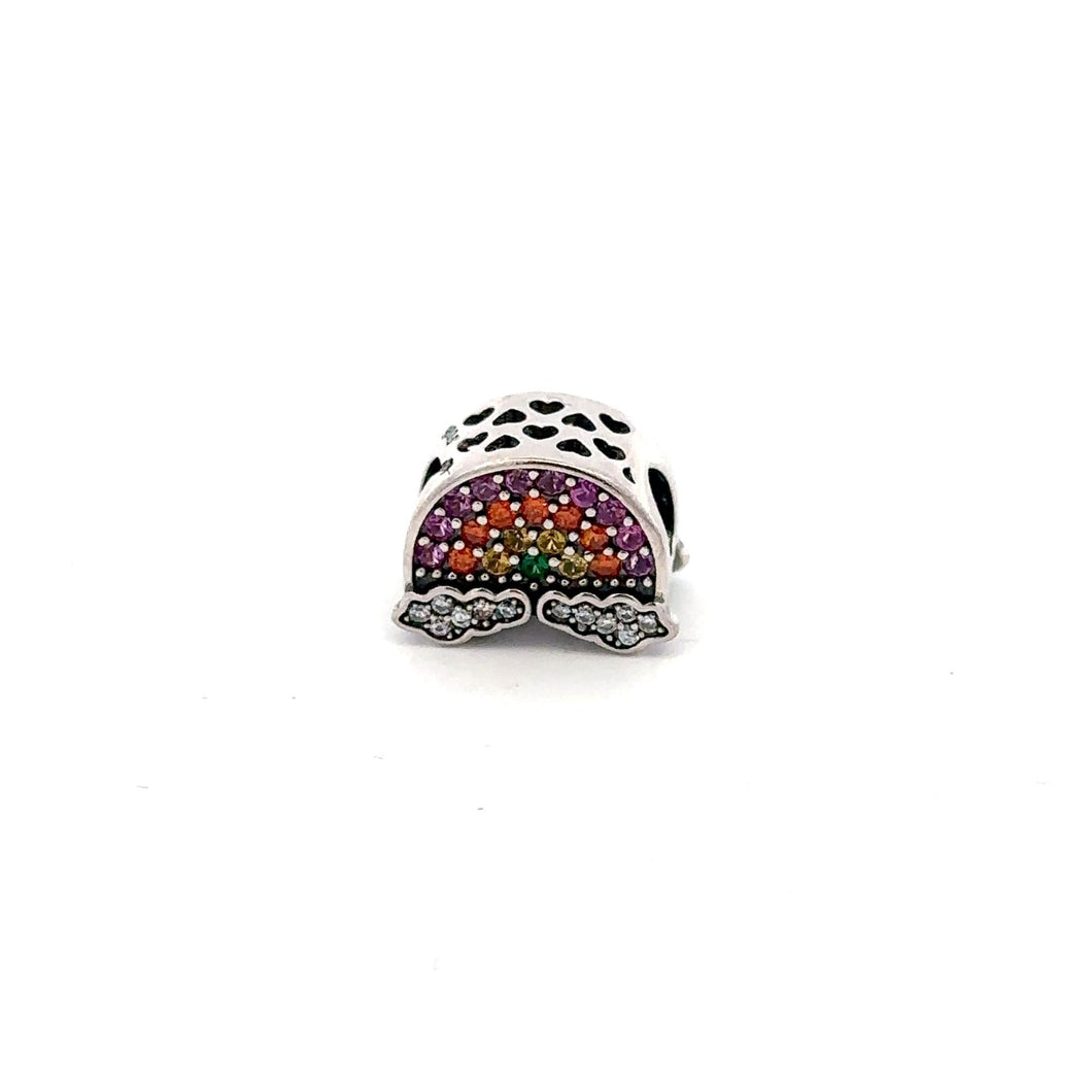 925 Sterling Silver Charm Bead For Necklace Bracelet Multicolor Rhinestones - Rafant