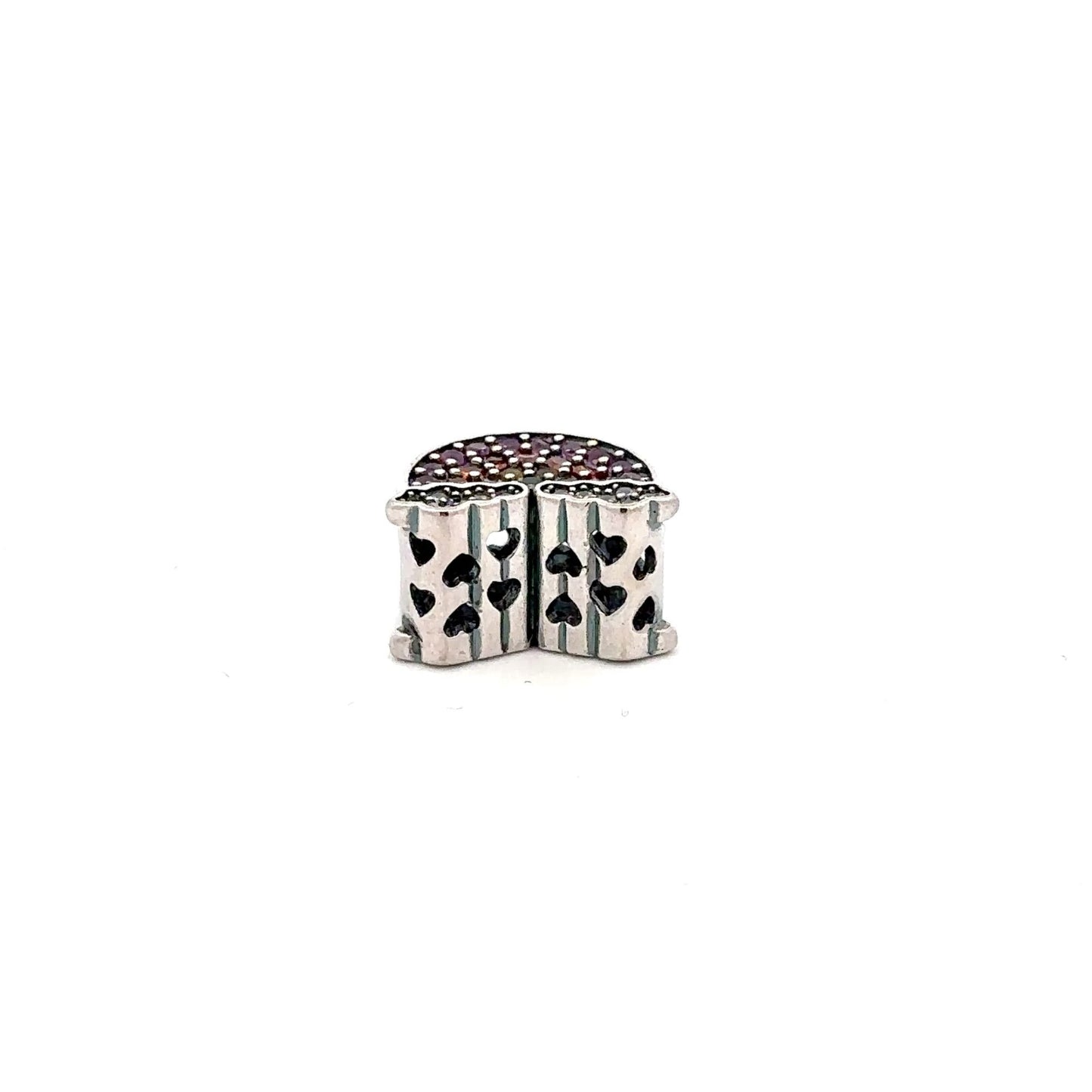 925 Sterling Silver Charm Bead For Necklace Bracelet Multicolor Rhinestones - Rafant