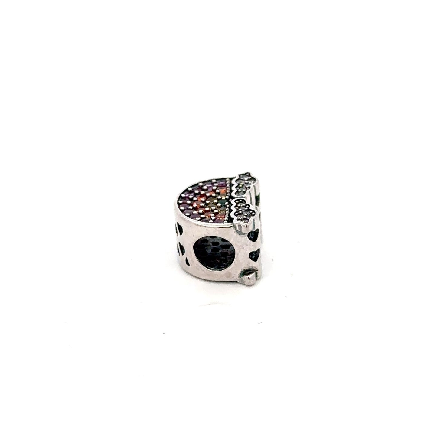 925 Sterling Silver Charm Bead For Necklace Bracelet Multicolor Rhinestones - Rafant