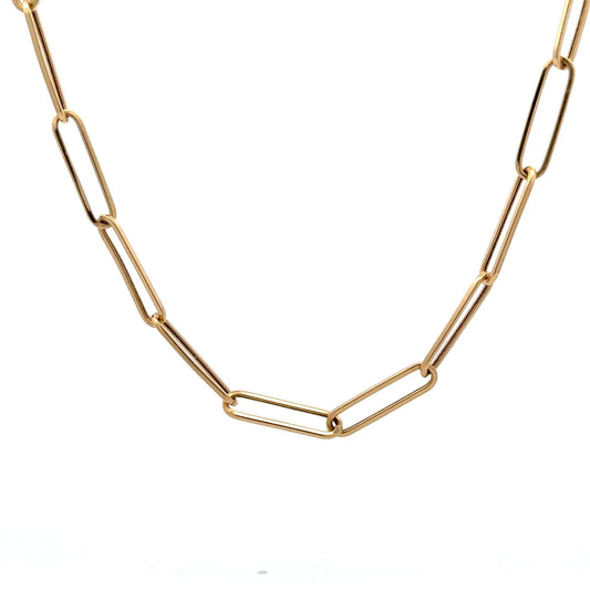 18K Gold Necklace Chain Paperclips 20 inches 4.83 grams - Rafant