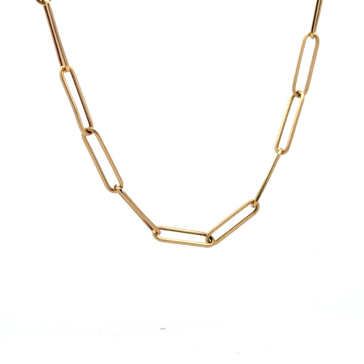 18K Gold Necklace Chain Paperclips 20 inches 4.83 grams - Rafant