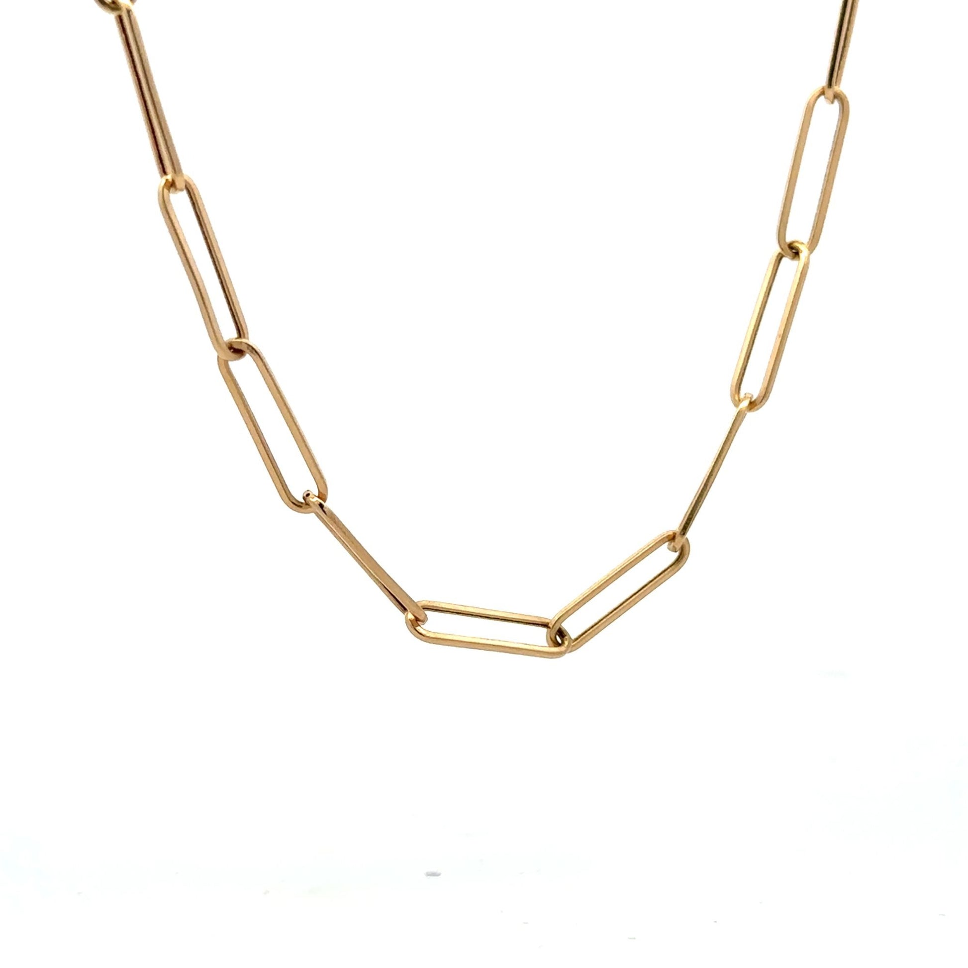 18K Gold Necklace Chain Paperclips 20 inches 4.83 grams - Rafant