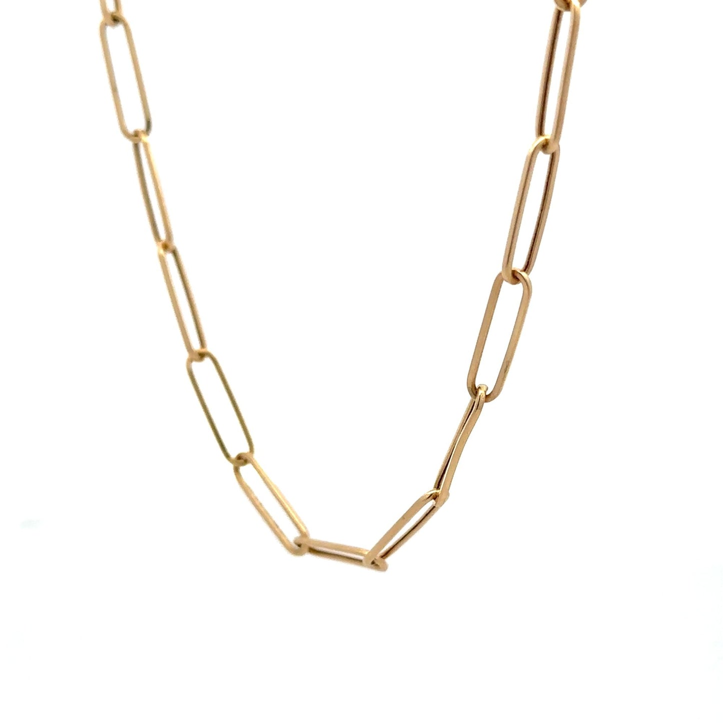 18K Gold Necklace Chain Paperclips 20 inches 4.83 grams - Rafant