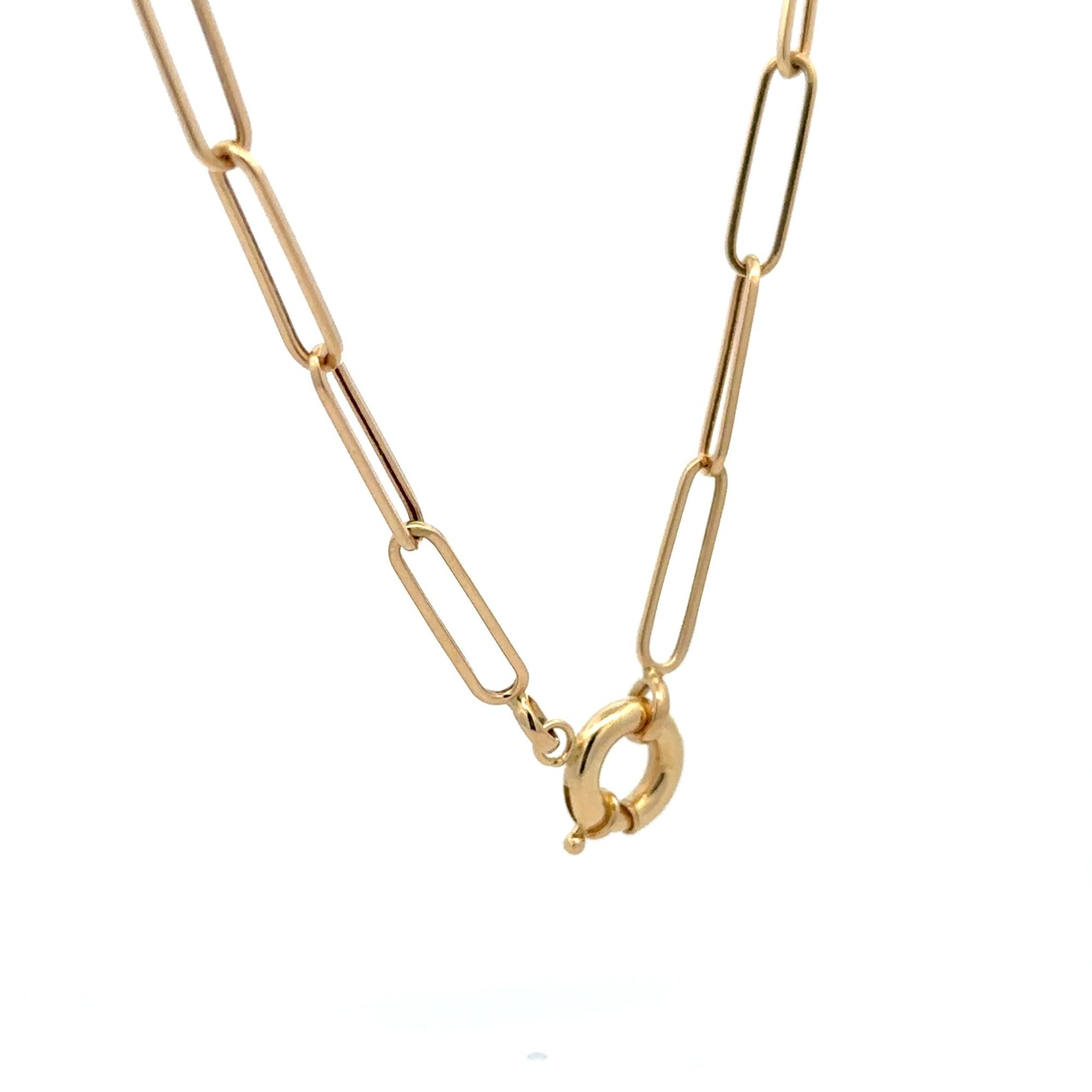 18K Gold Necklace Chain Paperclips 20 inches 4.83 grams - Rafant