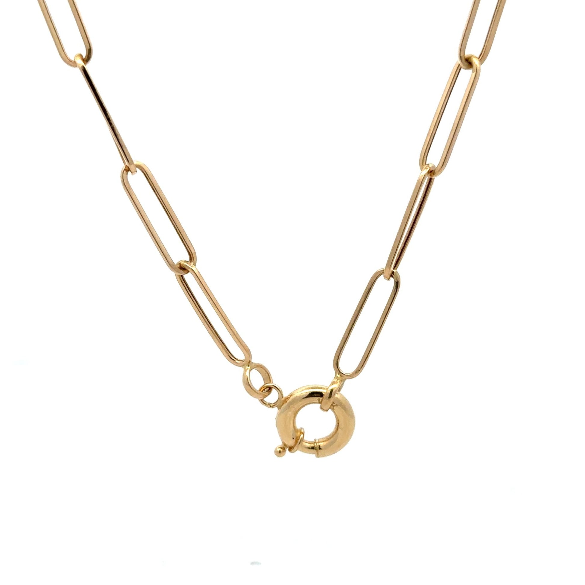 18K Gold Necklace Chain Paperclips 20 inches 4.83 grams - Rafant