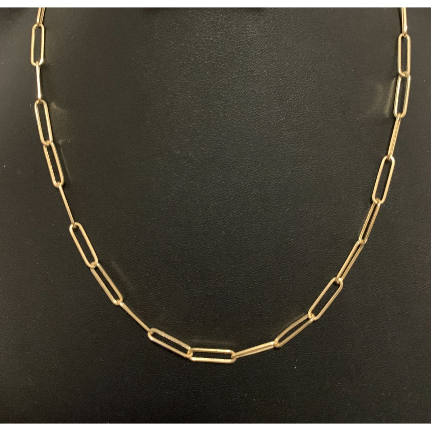 18K Gold Necklace Chain Paperclips 20 inches 4.83 grams - Rafant