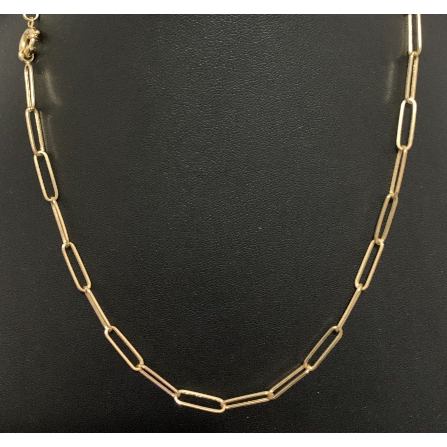 18K Gold Necklace Chain Paperclips 20 inches 4.83 grams - Rafant