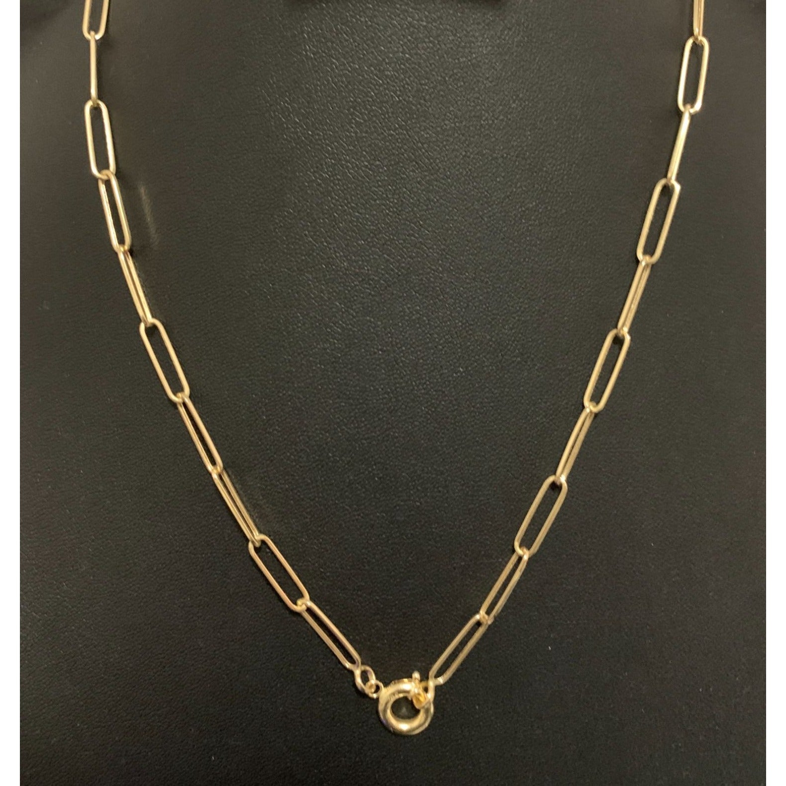 18K Gold Necklace Chain Paperclips 20 inches 4.83 grams - Rafant
