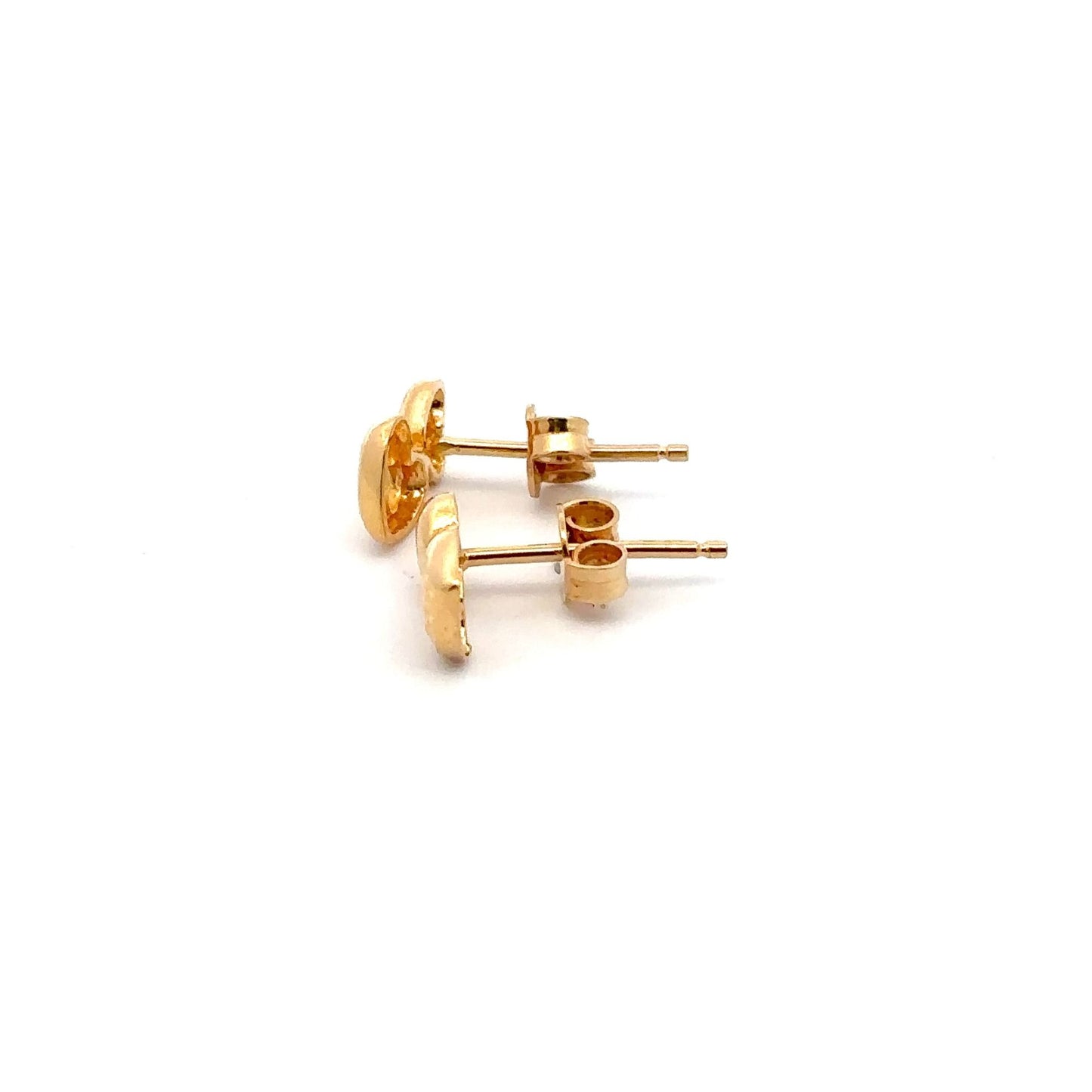 18K Gold Earrings Stud Hearts 1.63 grams - Rafant