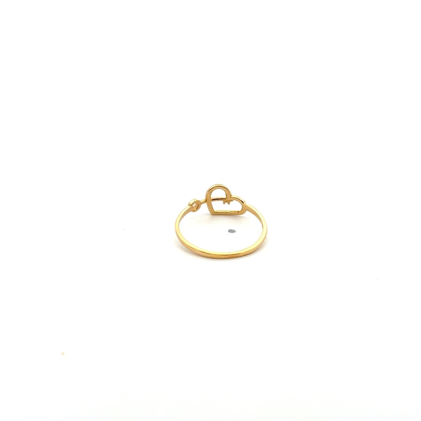 18K Gold Ring Heart Key 1.27 grams Size 7 - Rafant