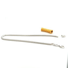 Load image into Gallery viewer, 925 Sterling Silver Add-a-Bead Chain with 18k Solid Gold Tube Accent, Customizable Minimalist Bracelet Interchangeable Design
