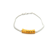 Load image into Gallery viewer, 925 Sterling Silver Add-a-Bead Chain with 18k Solid Gold Tube Accent, Customizable Minimalist Bracelet Interchangeable Design
