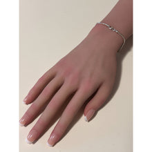 Load image into Gallery viewer, 925 Sterling Silver Add-a-Bead Chain with 18k Solid Gold Tube Accent, Customizable Minimalist Bracelet Interchangeable Design
