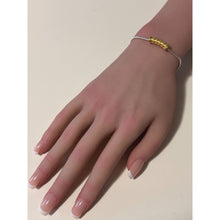 Load image into Gallery viewer, 925 Sterling Silver Add-a-Bead Chain with 18k Solid Gold Tube Accent, Customizable Minimalist Bracelet Interchangeable Design
